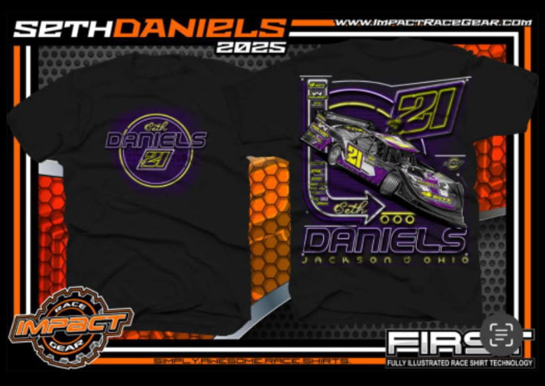 Black Seth Daniels Neon Lights Short Sleeve Tee