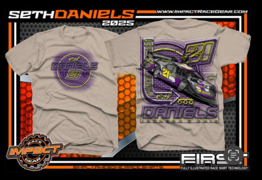 Tan Seth Daniels Neon Lights Short Sleeve Tee